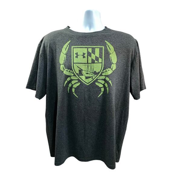 Under Armour Maryland T-Shirt Size XL Dark Gray Nautical Crab Flag Graphic - Picture 1 of 8